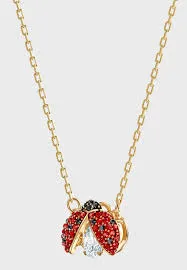 Swarovski SPARKLING DANCE LADYBUG NECKLACE, Red, Gold Tone -5521787