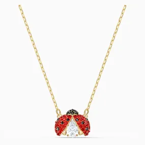 Swarovski SPARKLING DANCE LADYBUG NECKLACE, Red, Gold Tone -5521787