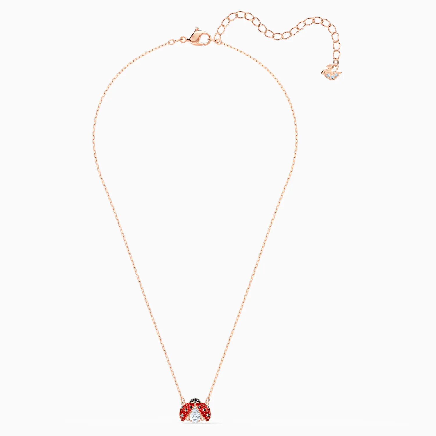 Swarovski SPARKLING DANCE LADYBUG NECKLACE, Red, Gold Tone -5521787