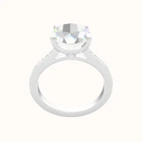 Tapered Channel Set Engagement Ring With Front set gallery Head