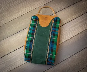 Tartan and Leather Shoe Bag