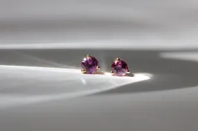 Tiny Pink Garnet Studs