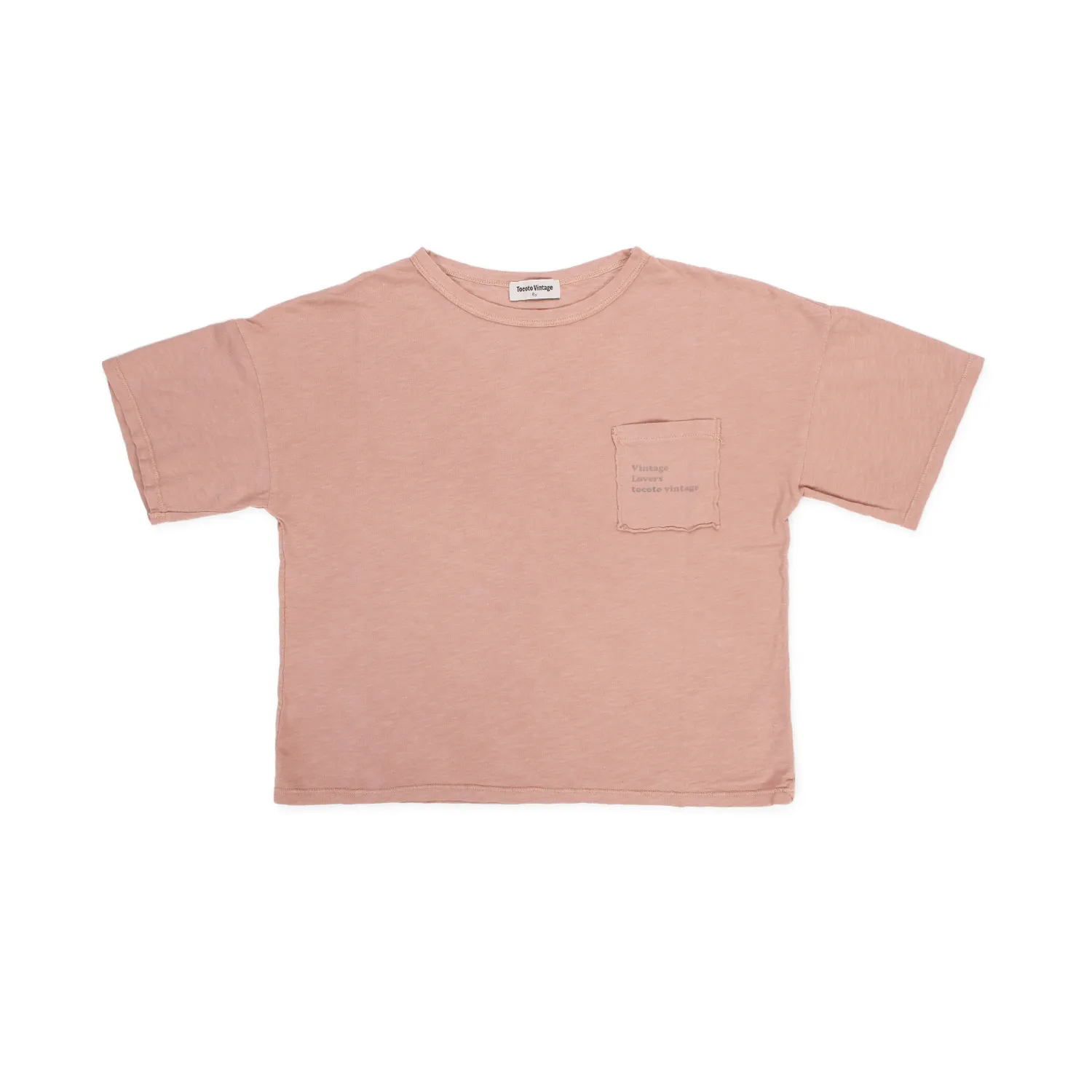 Tocotò Vintage Powder Pink T-Shirt With Pocket For Girls And Teen