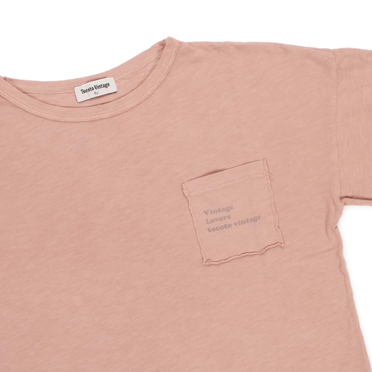 Tocotò Vintage Powder Pink T-Shirt With Pocket For Girls And Teen