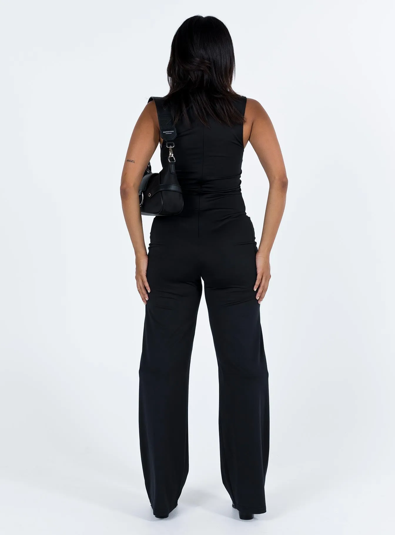 Tressi Long Catsuit Black