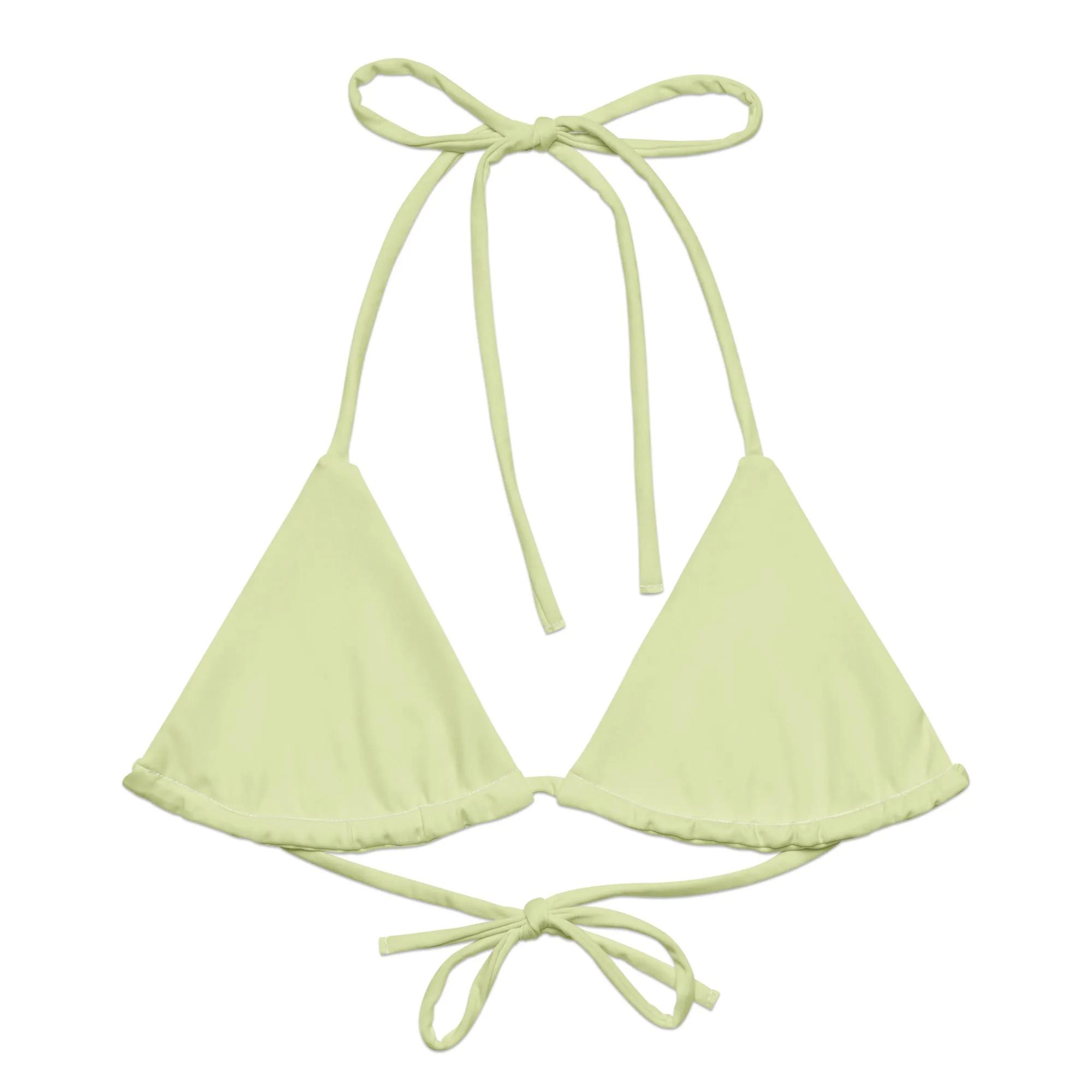 TRIANGLE STRING BIKINI TOP ECO - PASTEL LIME