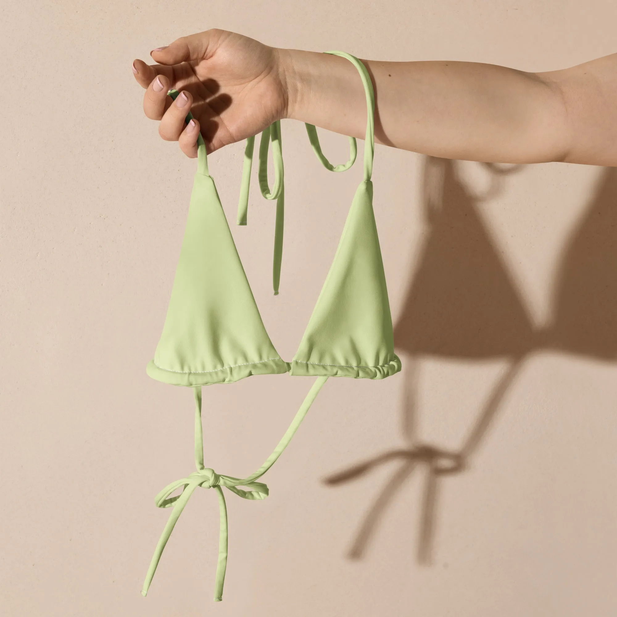 TRIANGLE STRING BIKINI TOP ECO - PASTEL LIME