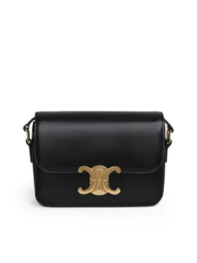 TRIOMPHE TEEN BAG IN SCHWARZ SHINY CALF LEATHER