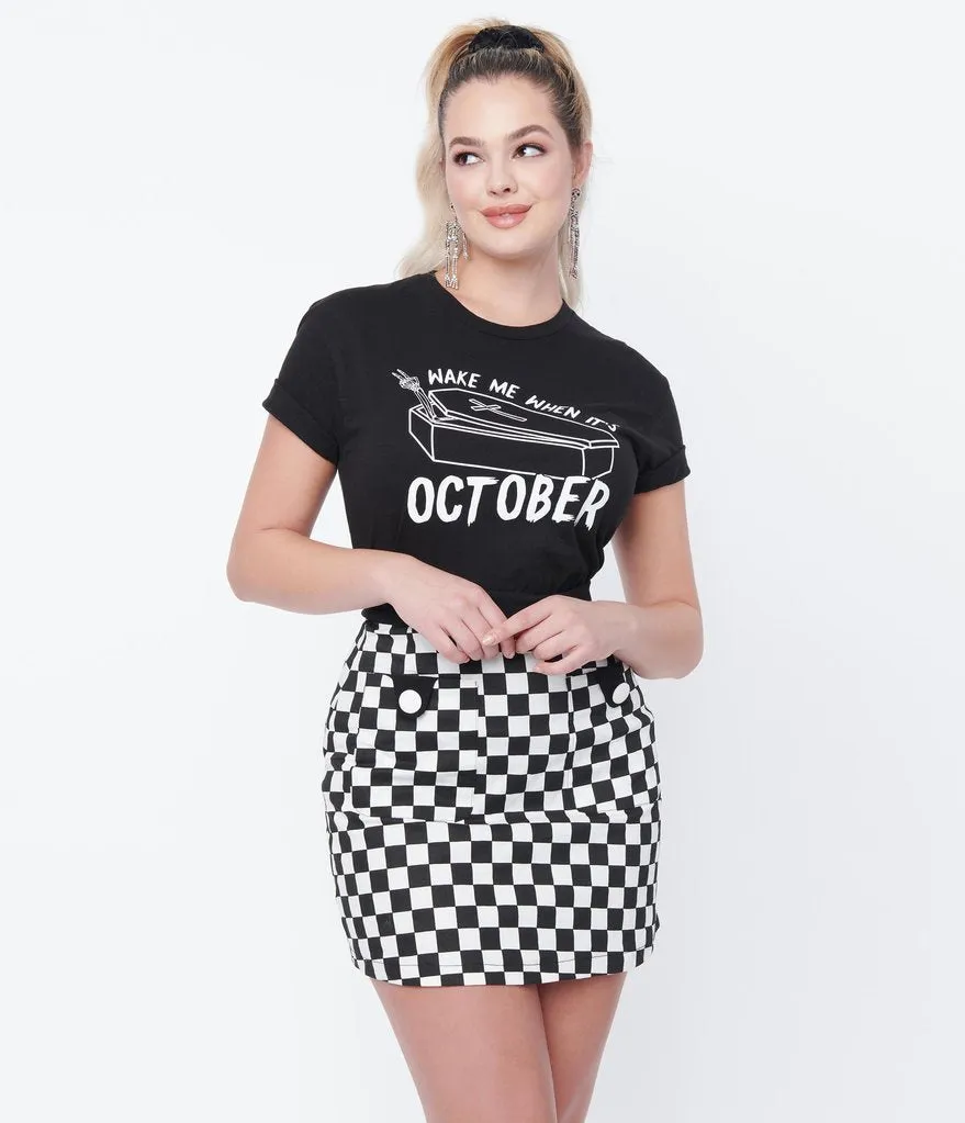 Unique Vintage Wake Me When Its October Unisex Tee