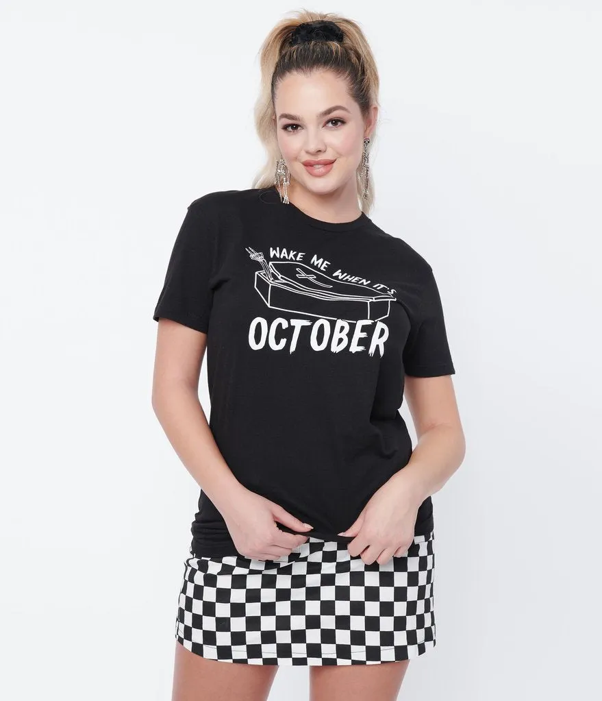 Unique Vintage Wake Me When Its October Unisex Tee