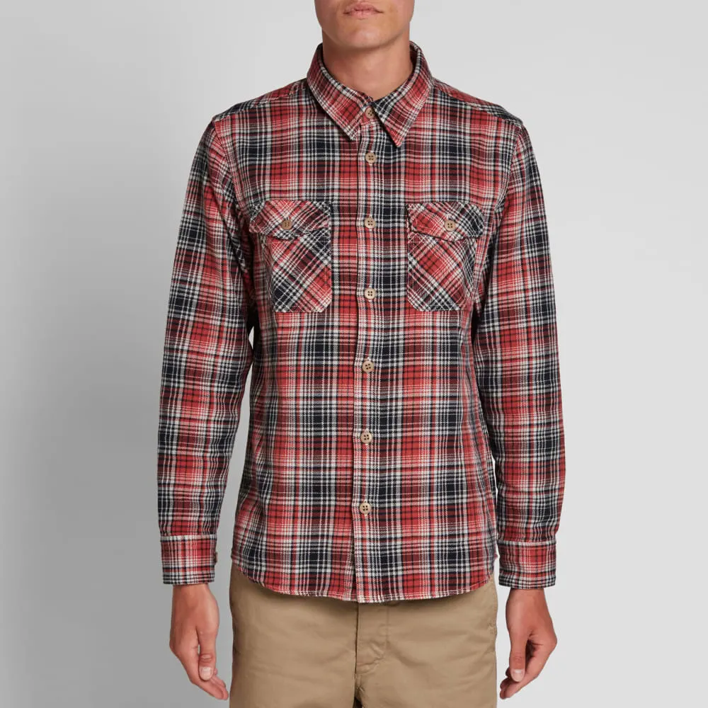 Visvim Black Elk Flannel ShirtRed Check