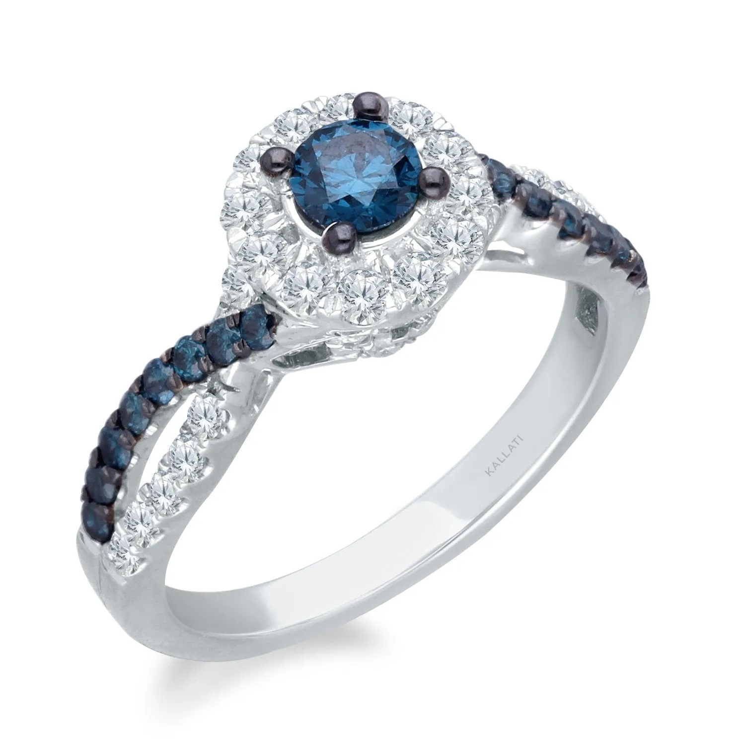 White Gold Blue & White Diamond Eternal Ring