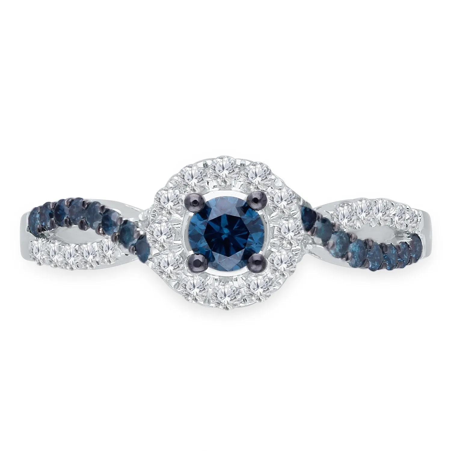 White Gold Blue & White Diamond Eternal Ring