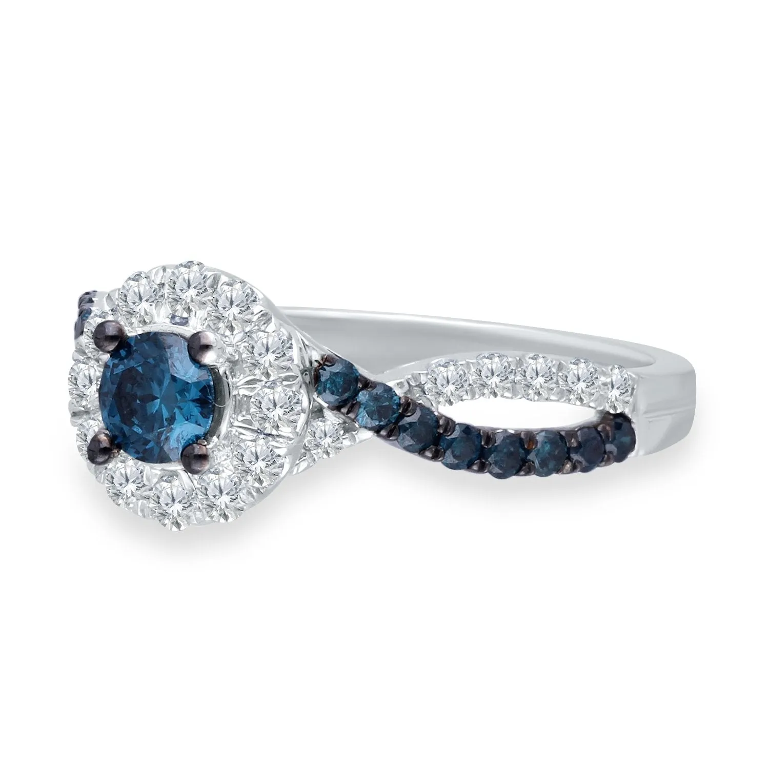 White Gold Blue & White Diamond Eternal Ring