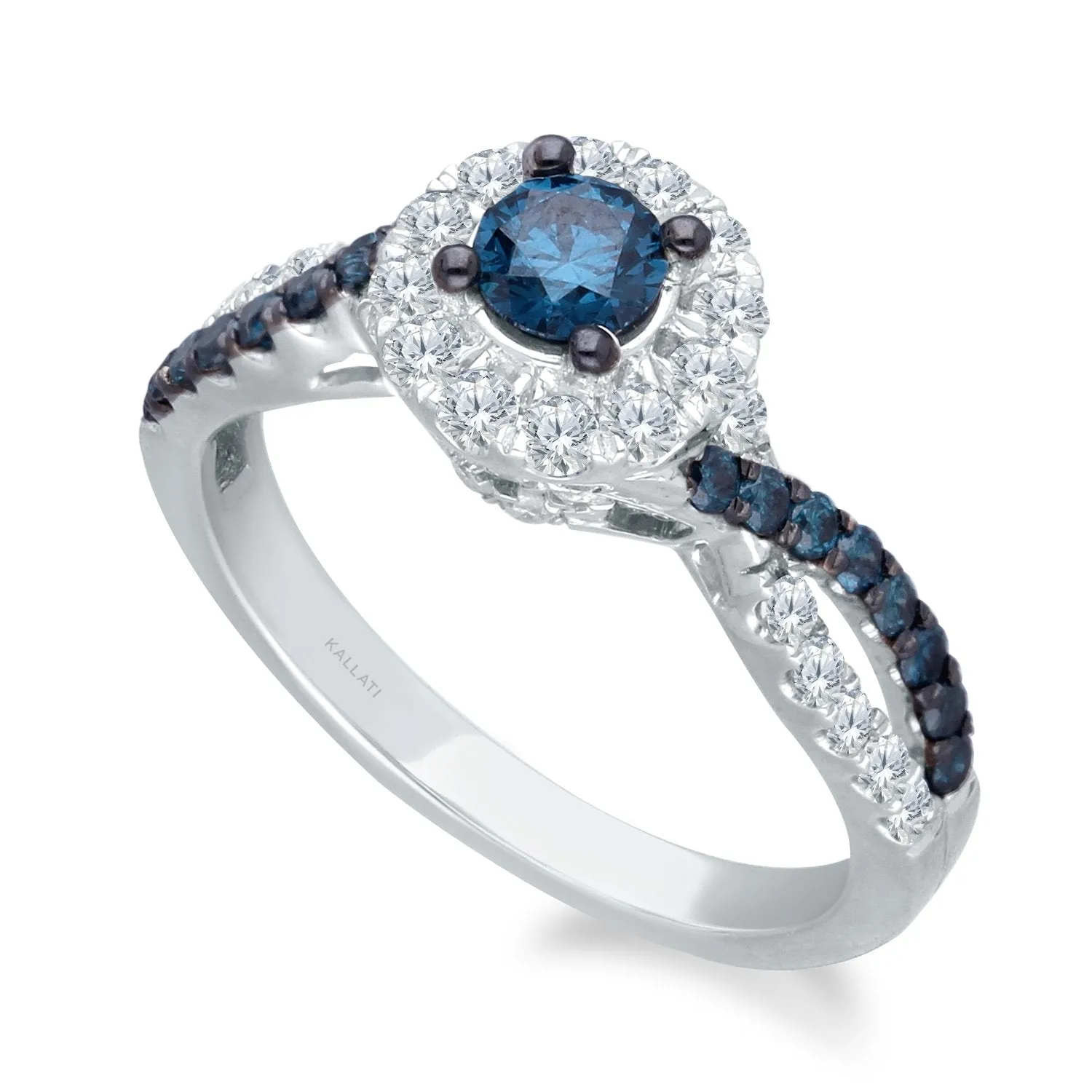 White Gold Blue & White Diamond Eternal Ring