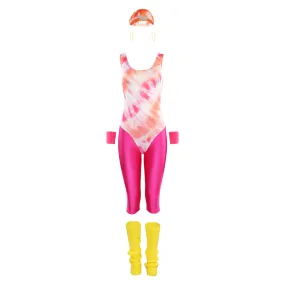 women Fitness clothing 80s Cosplay Costume Outfits Halloween Carnival Party Suit