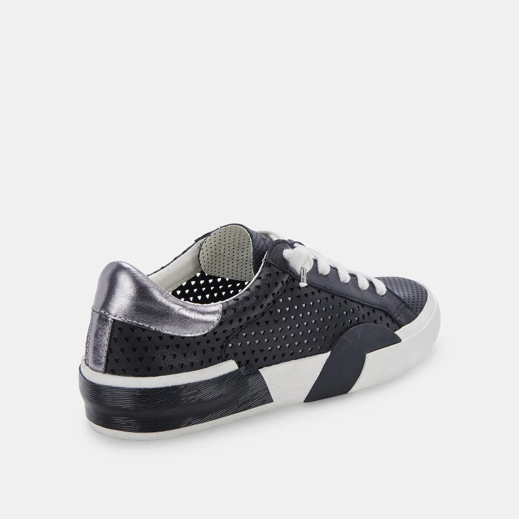 ZINA PERFORATED SNEAKERS BLACK PERFORATED LEATHER– Dolce Vita 6828159008834