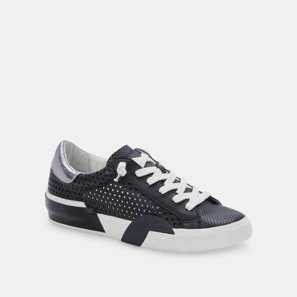 ZINA PERFORATED SNEAKERS BLACK PERFORATED LEATHER– Dolce Vita 6828159008834