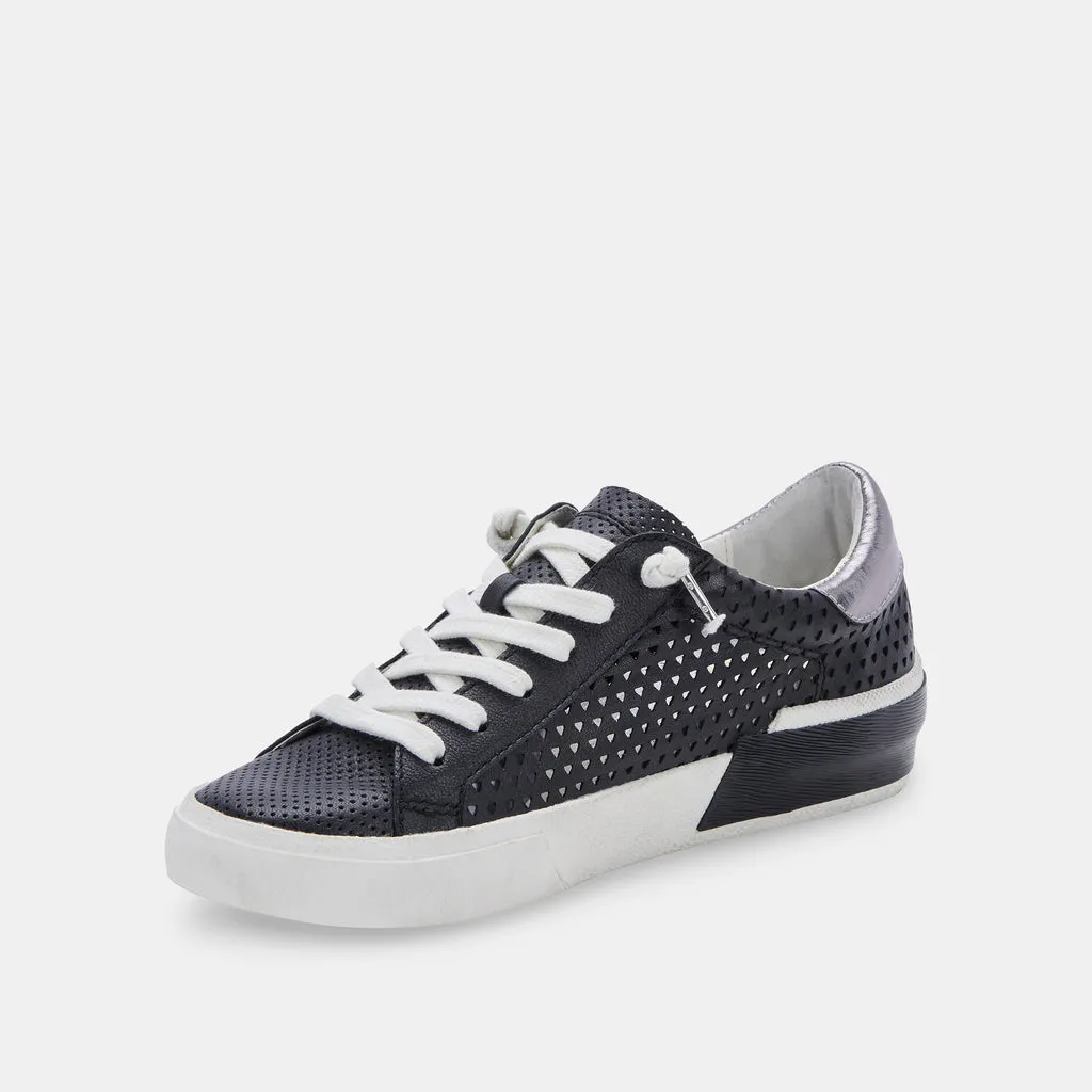 ZINA PERFORATED SNEAKERS BLACK PERFORATED LEATHER– Dolce Vita 6828159008834