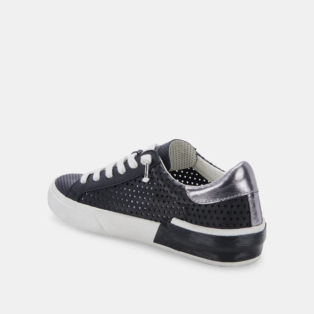 ZINA PERFORATED SNEAKERS BLACK PERFORATED LEATHER– Dolce Vita 6828159008834